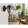 Ścienna lampa ruchoma Josina 54034-1 druciana czarna drewno