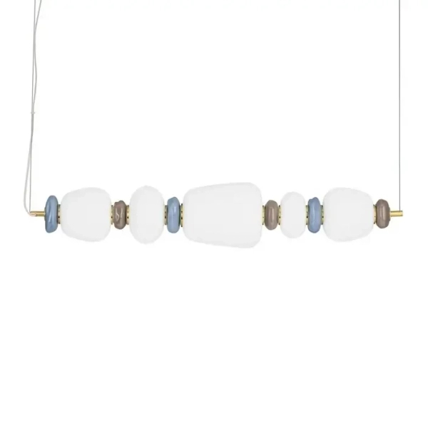 Wisząca lampa nad wyspę FELANZO LE45243 LED 28W 3000K biała złota niebieska