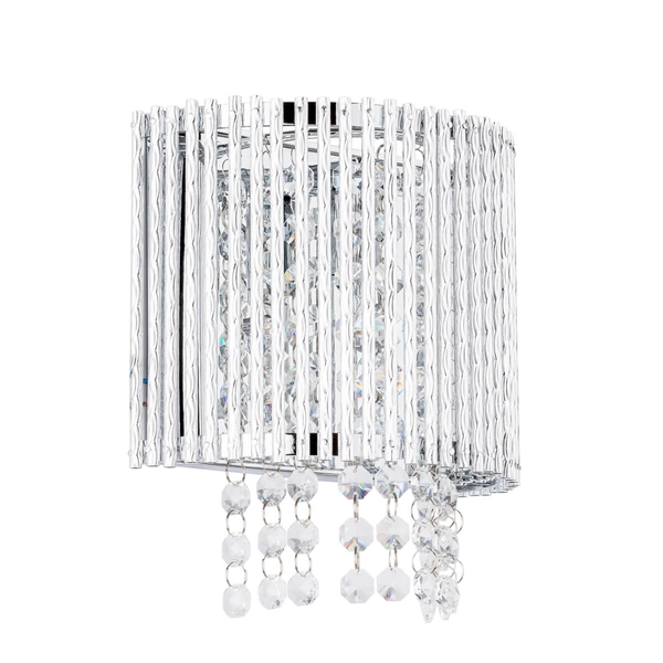 Szklany kinkiet ścienny Anabella W0207-01D-F4QL Italux kryształ przezroczysty srebrny