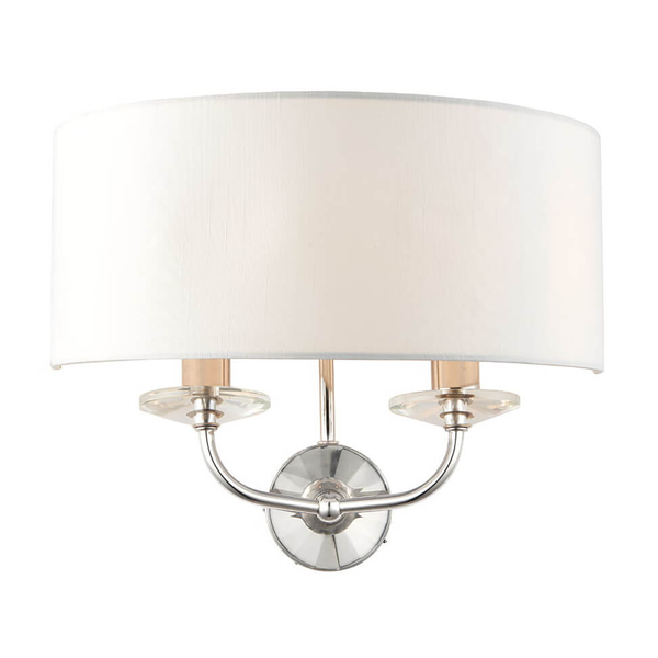 Lampa ścienna z abażurem Nixon 60180 Endon hampton ecru nikiel