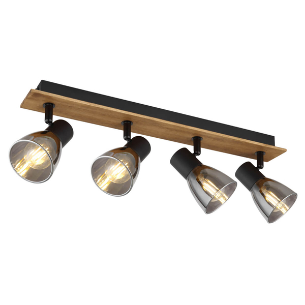 Lampa reflektorowa Claude 54307-4W drewno przydymiona