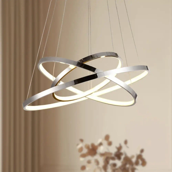 Pierścieniowa wisząca lampa LUNE chrom 33-64738 3xLED 60W 4000K ściemnialna ring