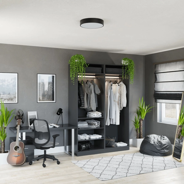 Czarny plafon salonowy 137623620811 LED 43W nowoczesny