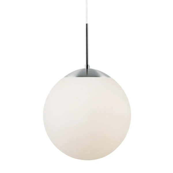 Szklana lampa wisząca kula CAFE 39583001 do salonu biały srebrny