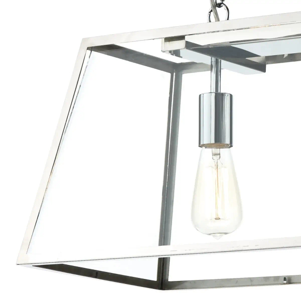 Wisząca lampa nad stół Academy ACA0344 do jadalni szklana srebrna