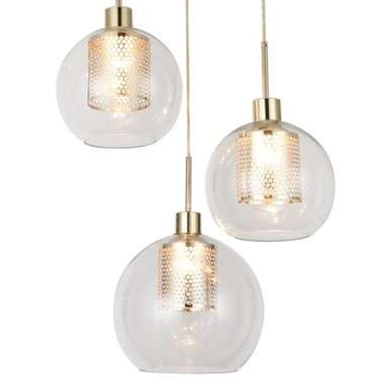 Wisząca LAMPA modernistyczna PHILANA 6496 Rabalux szklana OPRAWA kaskada ZWIS dekoracyjne kule balls złota przezroczysta