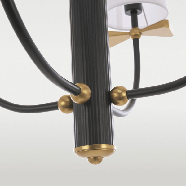 Lampa wisząca z kloszami Bow P04183BK Cosmolight czarna biała