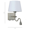 Kinkiet LAMPA ścienna NORTE WL-1122-2-BL-SN-RO-WH Italux abażurowa OPRAWA klasyczna LED 3W 3000K z peszlem nikiel biała