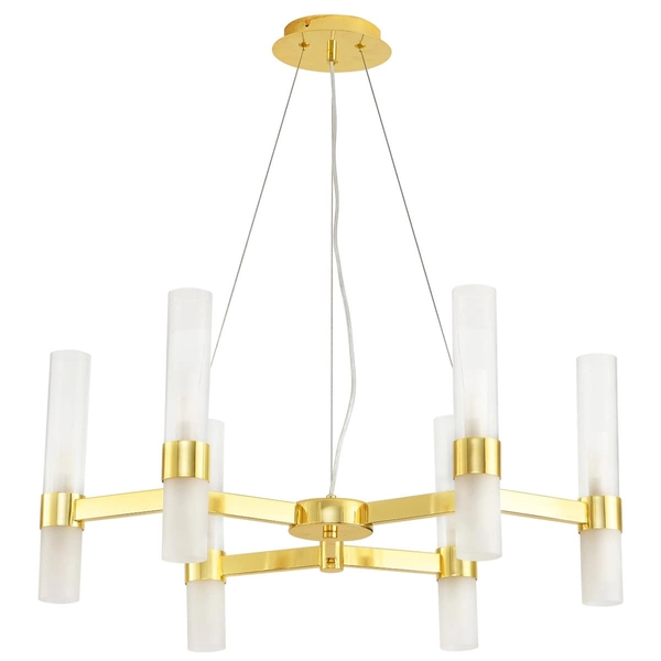Wisząca lampa glamour Candela DN1505-6 gold Step szklane tuby złote