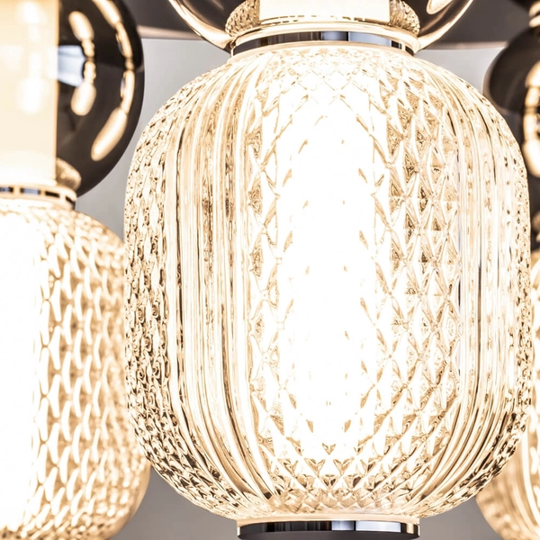 Szklana lampa sufitowa Drop MOD273CL-L60CH3K LED 60W 3000K chrom dymiony