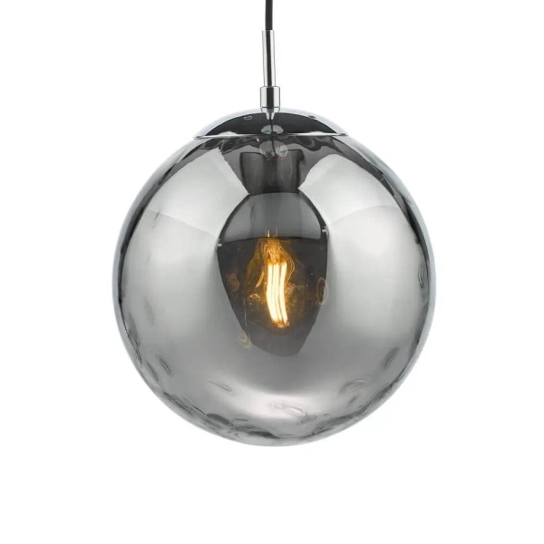 Loftowa wisząca lampa Ripple SP71-RIP8810 szklana kula chrom przydymiony