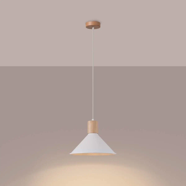 Stożkowa lampa wisząca Jaga SL.1319 Sollux zwis na korytarz biała