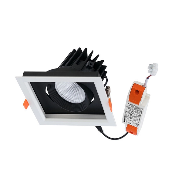 Wpust LAMPA sufitowa DIA 8722 Nowodvorski metalowa OPRAWA kwardatowa LED 18W 3000K schodowa biała czarna