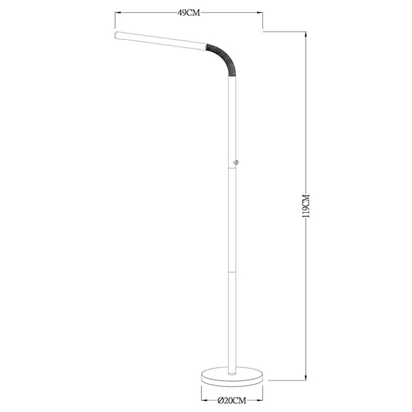 Biała lampa podłogowa Gilly do sypialni LED 3W 2700K ściemnialna