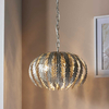 Designerska lampa wisząca do jadalni srebrna Delphine OUTLET