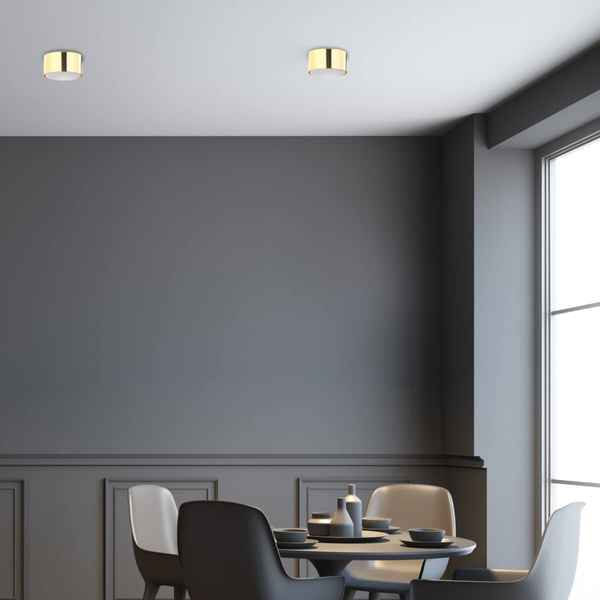 Nasufitowa lampa do salonu Top 6096 owalna krążek biała złota