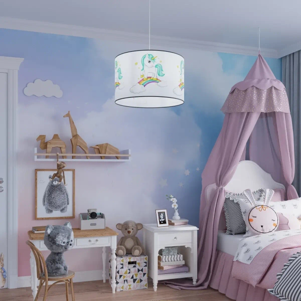 Lampa zwisająca Jednorożec SL.1413 Sollux dla dziewczynki wielokolorowa