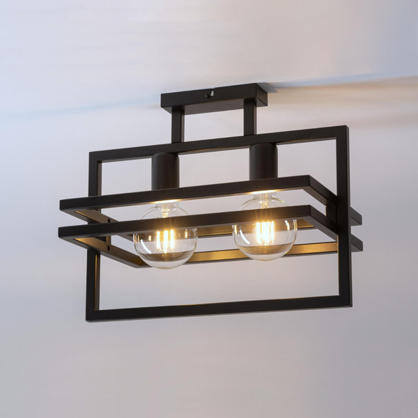 Metalowa lampa sufitowa Merci czarna do przedpokoju