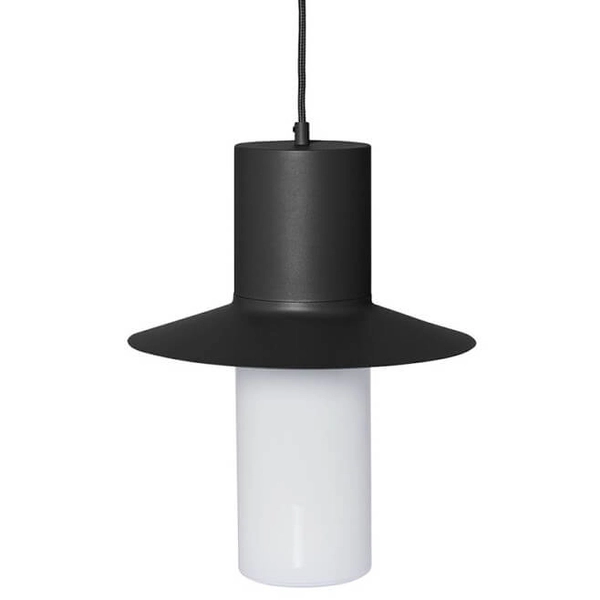 Lampa wisząca kapelusz Caponio CPA122P0 nad wyspę czarna biała