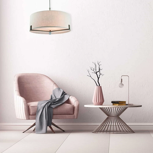 Regulowana lampa wisząca Hayfield 72635 Endon abażur beżowy brązowy