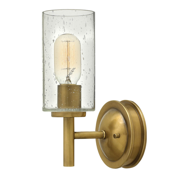Lampa na ściane Collier HK-COLLIER1 Hinkley na przedpokój szklana mosiądz