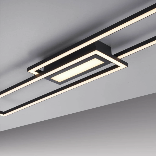 Sufitowa lampa Asmin prostokąty ramki LED 45W aluminium stal