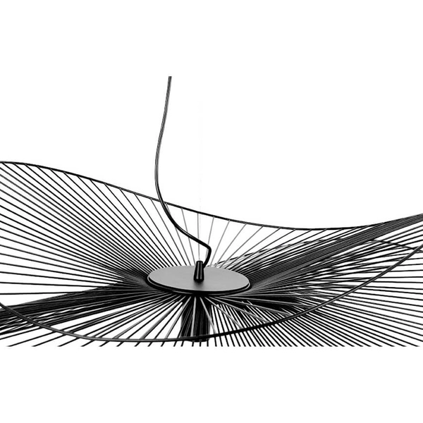 Modernistyczna lampa wisząca Kapelusz KP-28 Kaja salonowa metalowa czarna