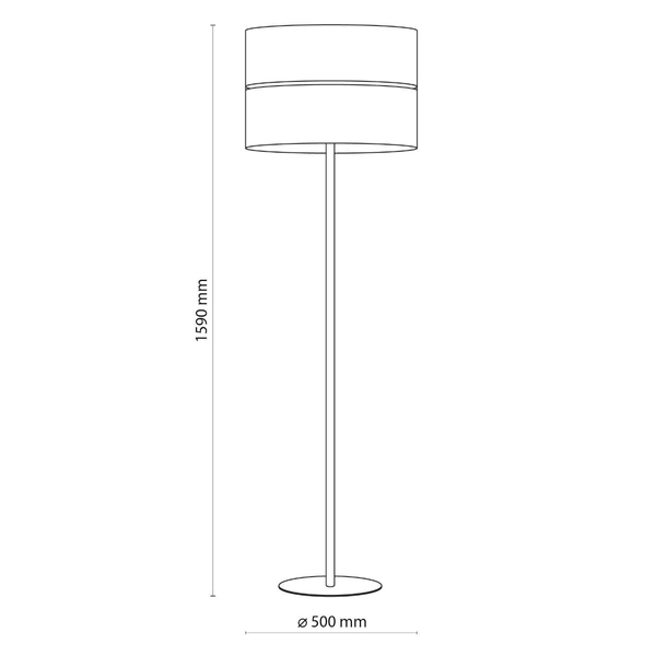 Podłogowa lampa jutowy klosz Linobianco 5241 TK Lighting brązowa biała