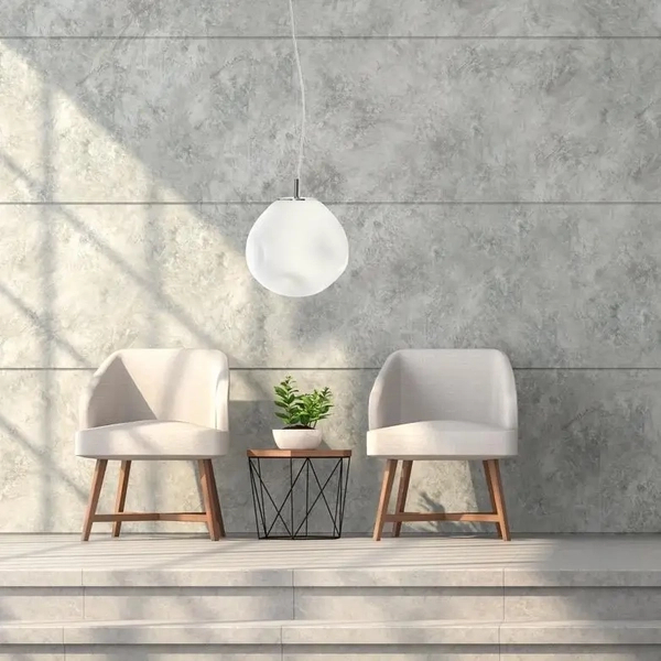 Zwisająca lampa nad stół Cloe 11066103 Kaspa do salonu biała chrom