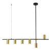 Lampa wisząca ARIZONA LP-074/6PL BK/GD Light Prestige loftowa oprawa metalowy zwis tuby czarne złote