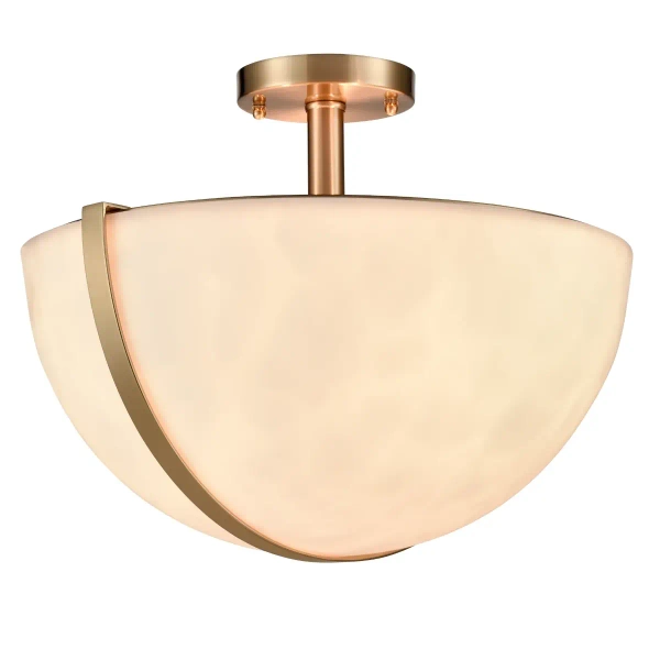 Lampa sufitowa do salonu Drayton C03395BR półkula metalowy mosiądz