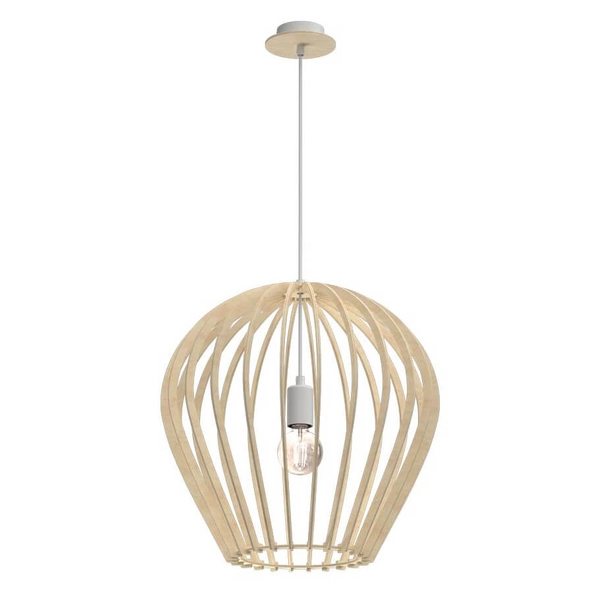 Drewniana lampa wisząca Bala 5016 Amplex ekologiczny boho do salonu beżowa