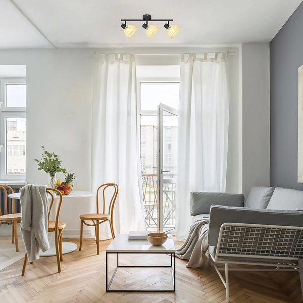 Ruchome reflektorki Rattan 3135 2-punktowa lampa natynkowa brązowa