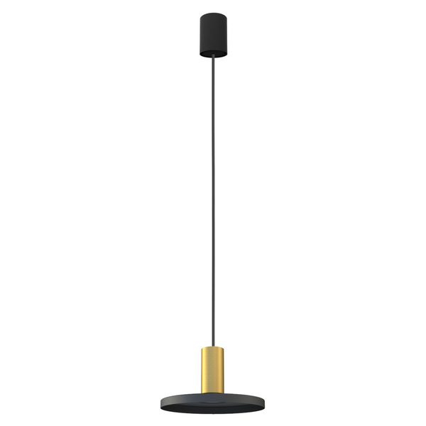 Nowoczesna lampa wisząca Hermanos 8100 czarny dysk do jadalni