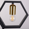 Lampa wisząca potrójna Honey 312549 Polux geometryczna czarna złota