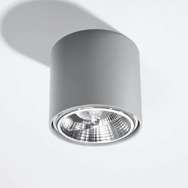 Sufitowa LAMPA downlight SL.0696 natynkowa OPRAWA tuba metalowa szara