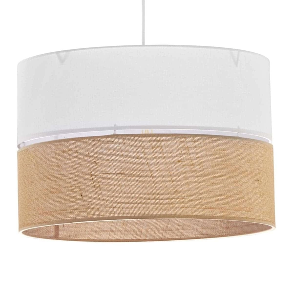 Lampa wisząca okrągła Linobianco 6573 TK Lighting naturalna biała brązowa