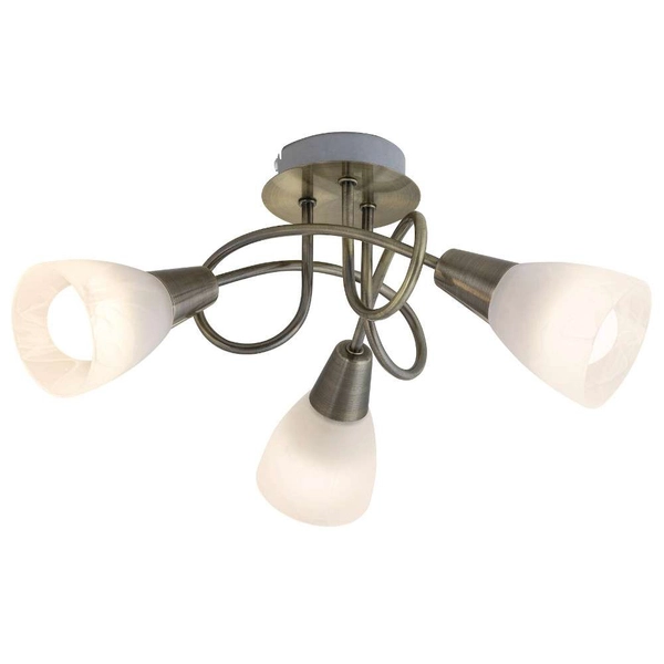 Plafon LAMPA sufitowa JENNA 5533 Rabalux metalowa OPRAWA klosz szklany spirala pętelka brąz antyczny biała