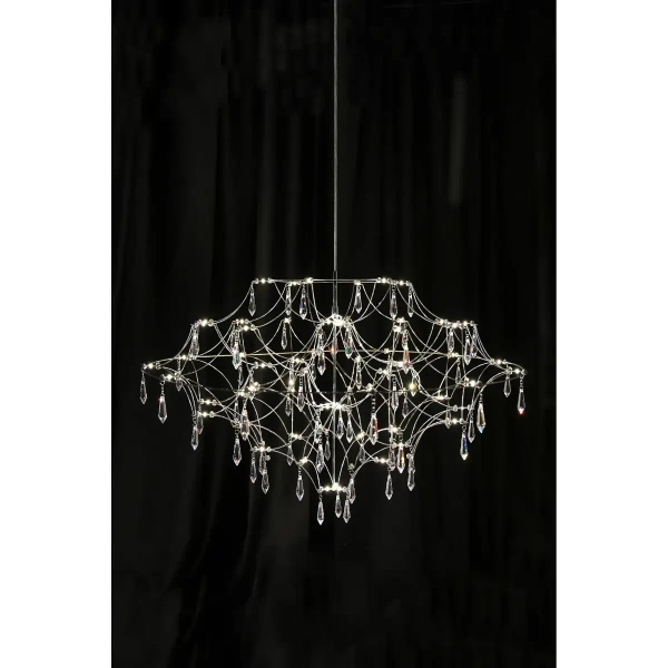 Lampa wisząca Efesos 108870 LED 25W 3000K do salonu przezroczysta stalowa