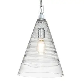 Łańcuchowa lampa wisząca Elmore QN-ELMORE-P-PC szklany stożek chrom
