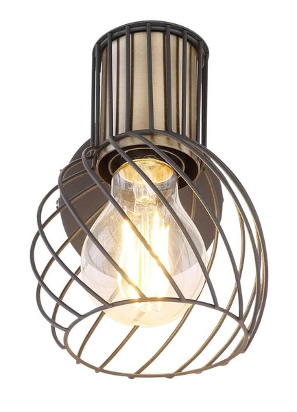 Ścienny kinkiet druciany Argusto 54013-1 czarny złoty