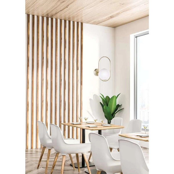 Kinkiet ścienny CORDEL 21-73440 metalowa szklana kula ball mosiężna biała