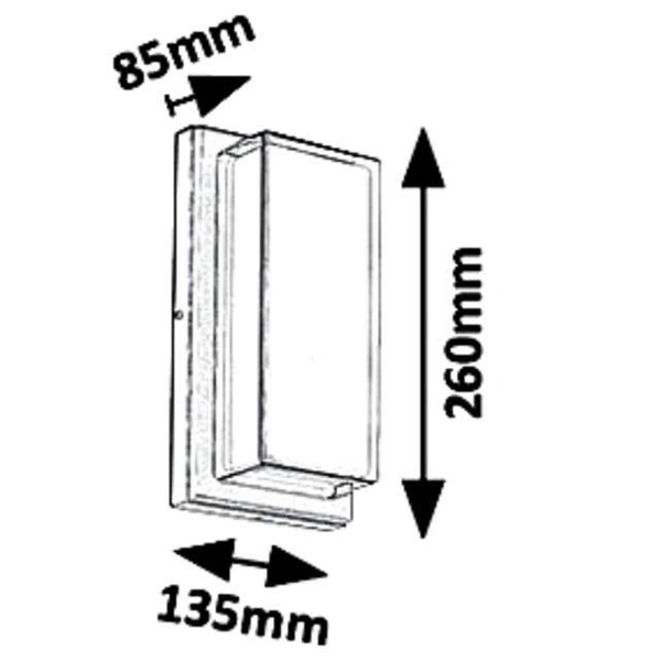 Elewacyjna LAMPA ścienna ANDORRA 8830 Rabalux prostokątna OPRAWA zewnętrzny kinkiet LED 12W 4000K outdoor IP54 czarna biała