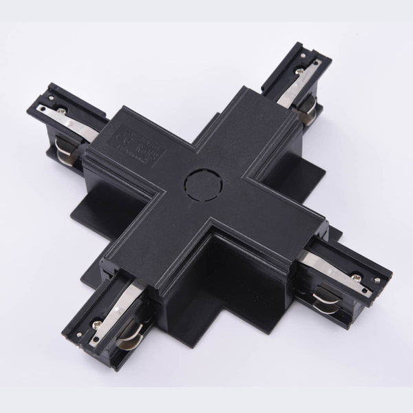 Łącznik-X Track AZ4302 do 3-fazowego systemu szynowego podtynkowy czarny