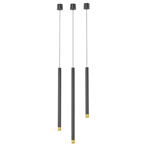 Czarna lampa wisząca Q I pojedynczy zwis tuba nad łóżko