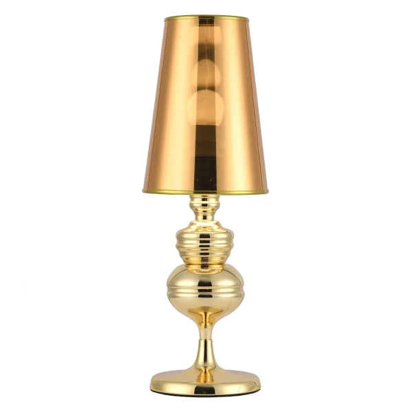Lampa stołowa vintage Queen MT-8046-18 gold Step z abażurem złota