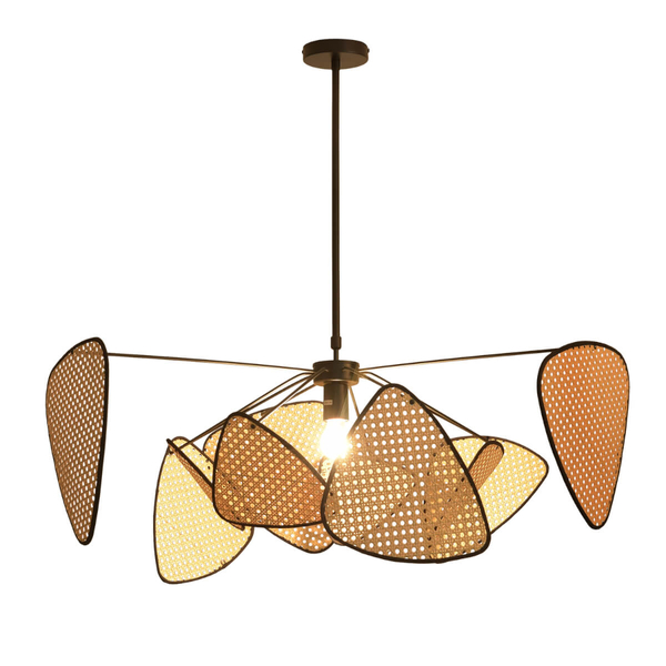Wisząca lampa boho Natura ST-DN1350-10 Step regulowana ratan beżowy czarny