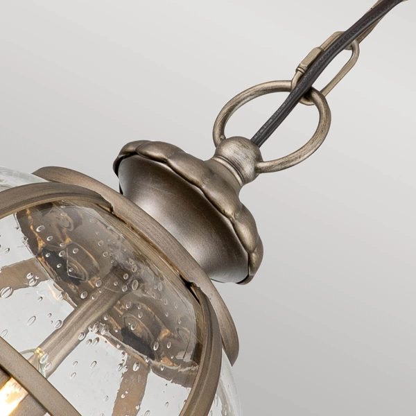 Wisząca lampa na taras Halleron KL-HALLERON-8M-BU Kichler kula IP44 brąz przezroczysty