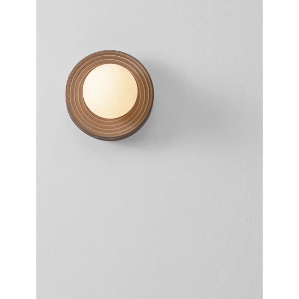 Lampa ścienna okrągła MALVANO LE45265 z porcelany do jadalni mokka