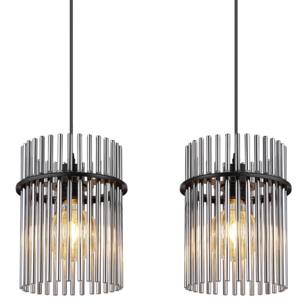 Wisząc lampa nad stół GORLEY 15698-4H szklana loft czarna przydymiona